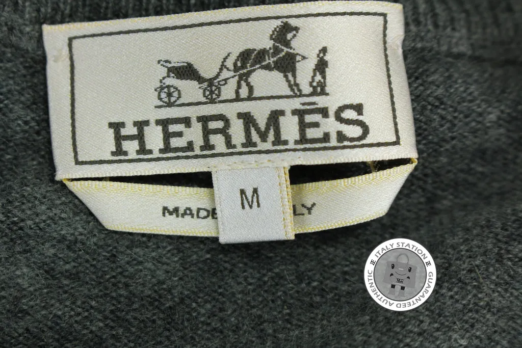 Hermes H070100HA Charcoal Grey Cashmere M Sweaters