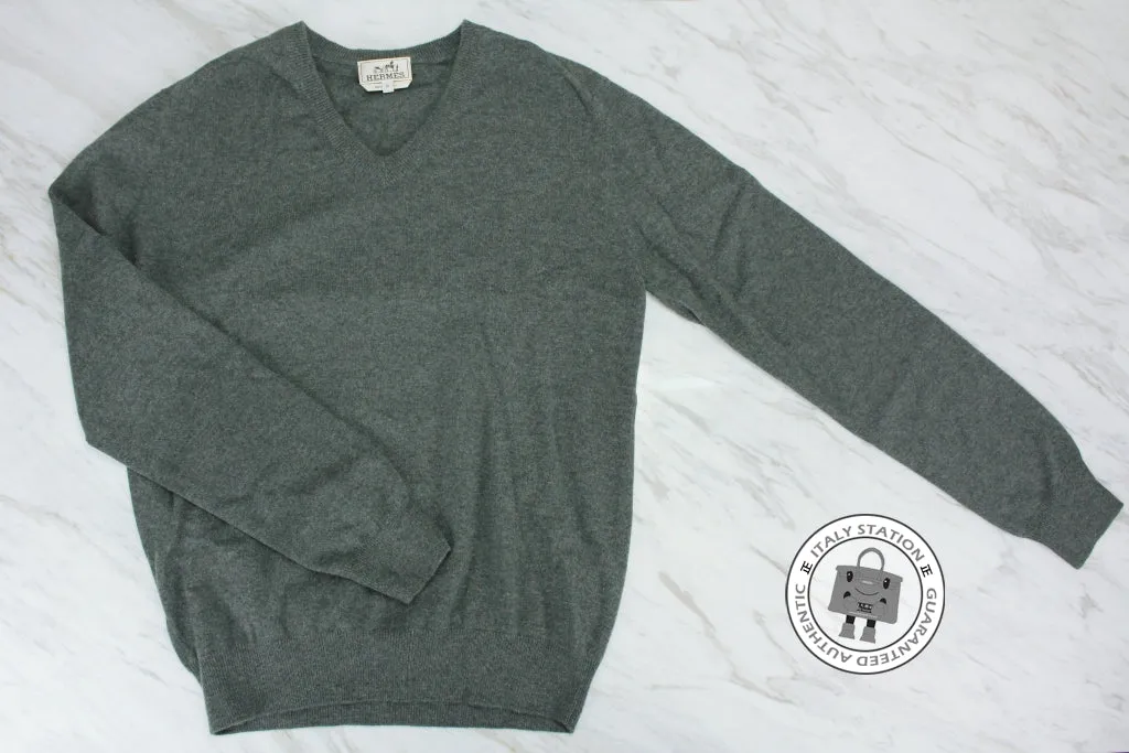 Hermes H070100HA Charcoal Grey Cashmere M Sweaters