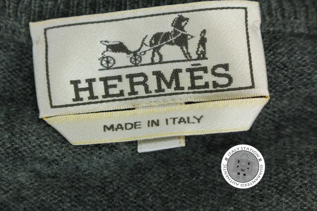 Hermes H070100HA Charcoal Grey Cashmere M Sweaters