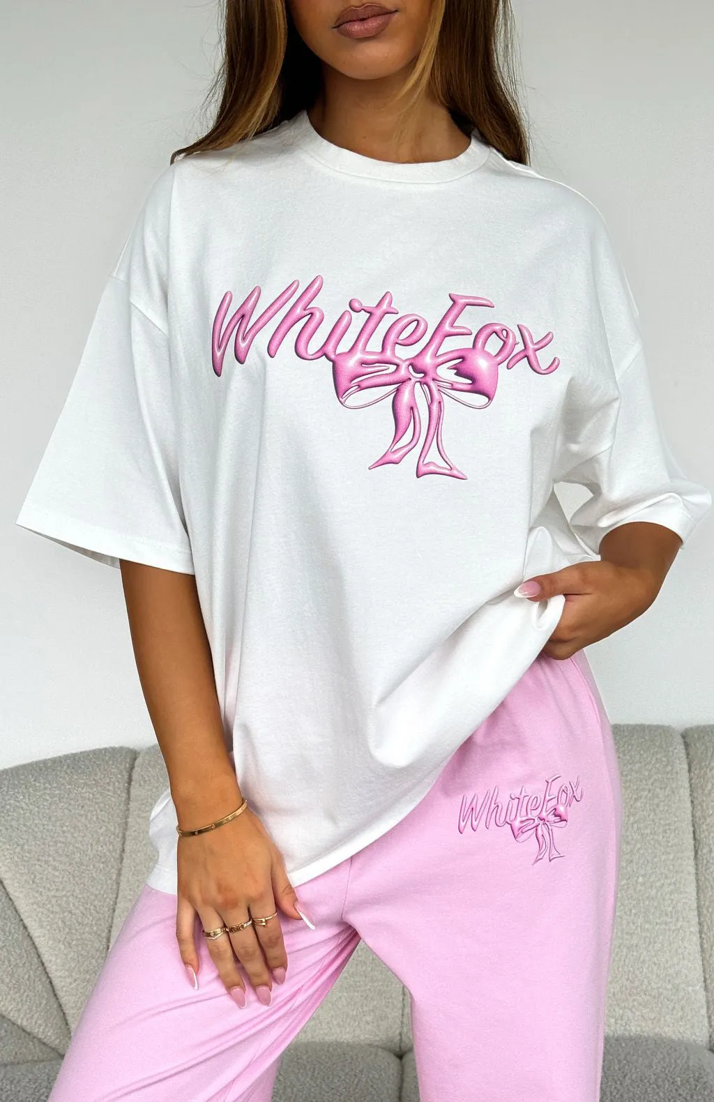 Protecting What's Mine Oversized Tee White Stretchable Blend Quick Release Fasteners