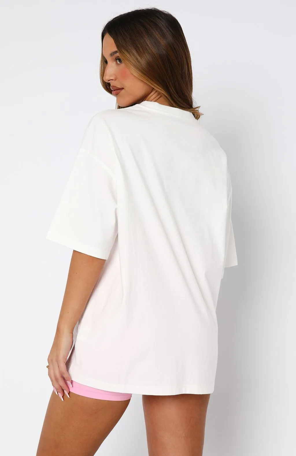 Butter Soft Handfeel RubberizedGrip Protecting What's Mine Oversized Tee White