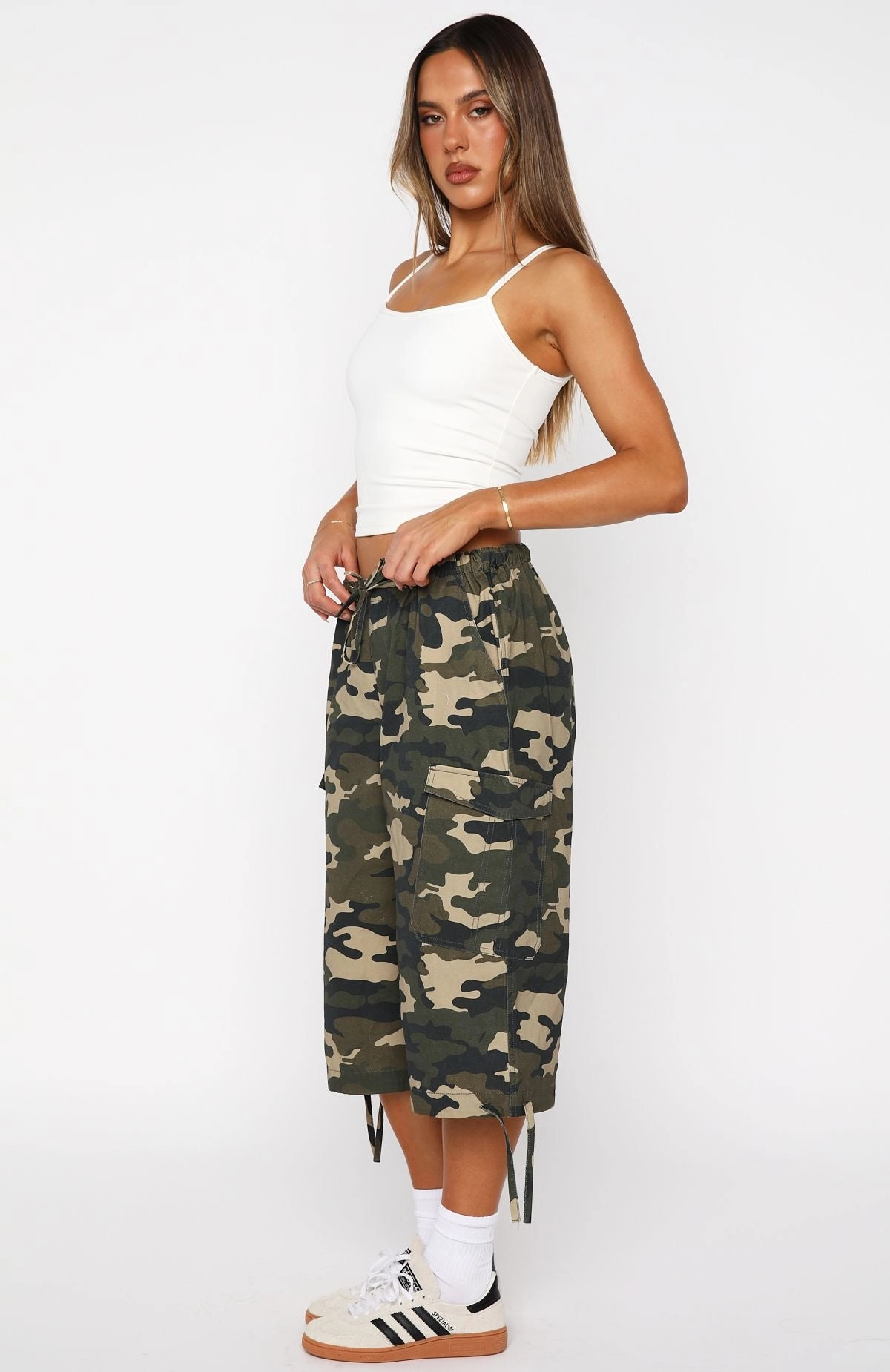 Hidden Waterfalls Cargo Shorts Camo Print Summer Ready