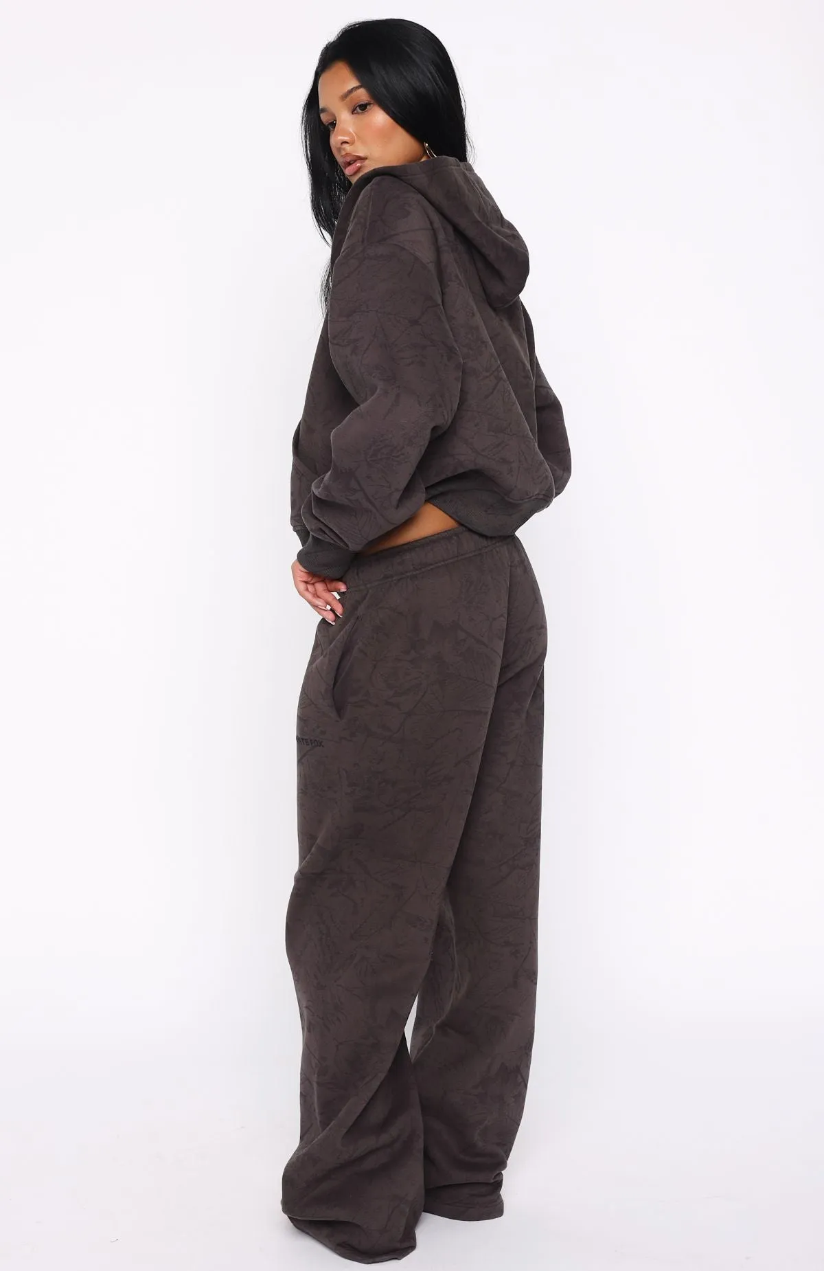 Hiding Away Wide Leg Sweatpants Dark Camo OdorResistant Treatment Organic Cotton Blend