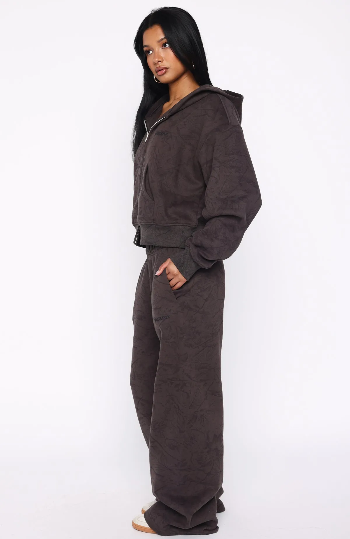 Zero Waste Knitting Hiding Away Wide Leg Sweatpants Dark Camo