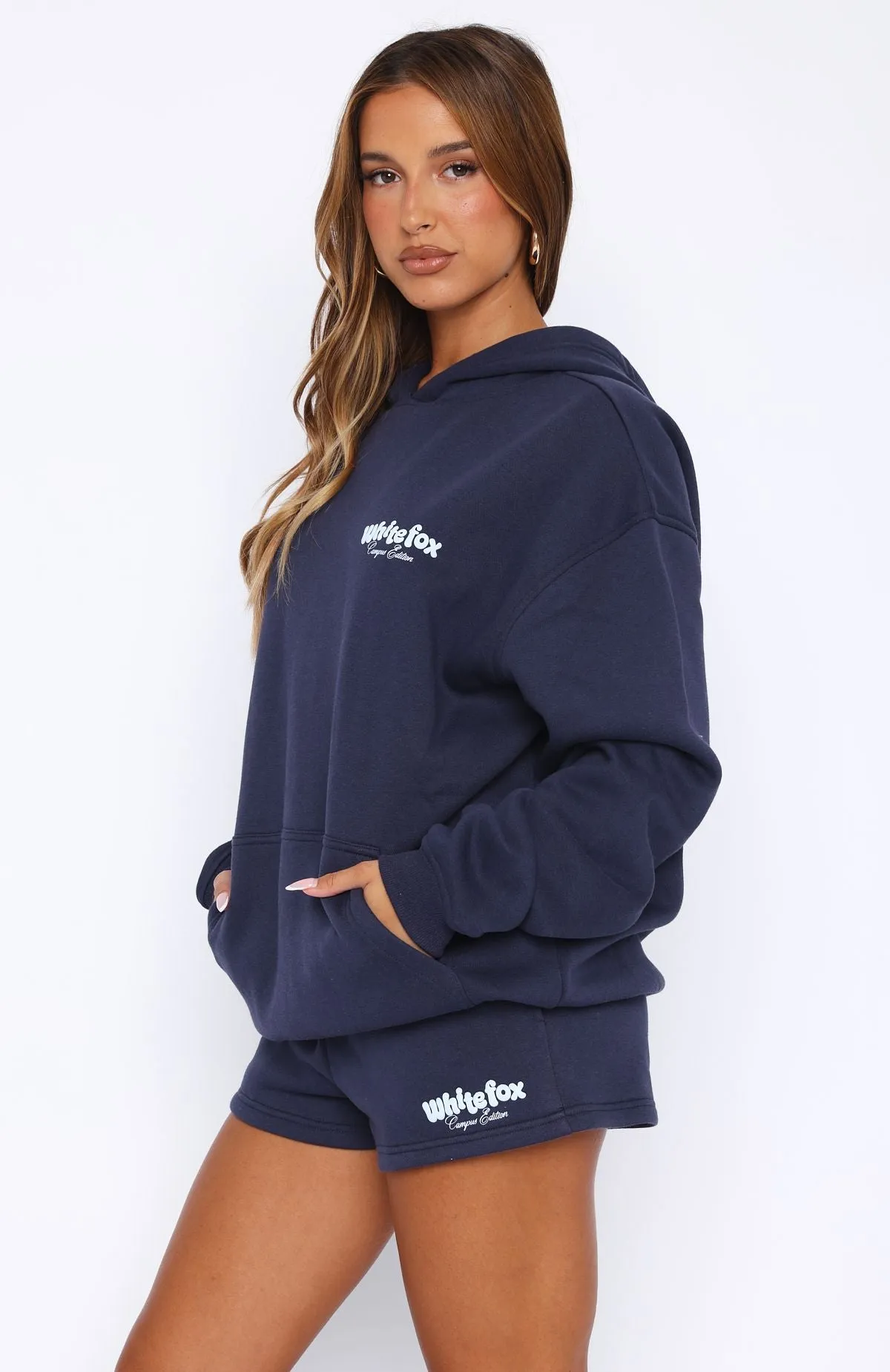 Temperature Regulating High Above Oversized Hoodie Navy