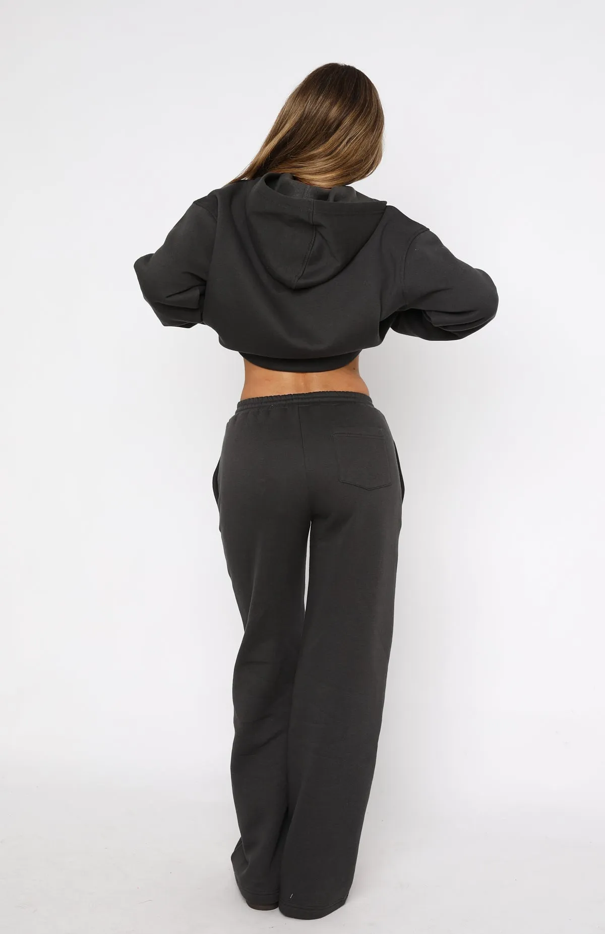 FourWay Stretch GarmentSpecific Storage Solutions Match Your Words Wide Leg Sweatpants Charcoal