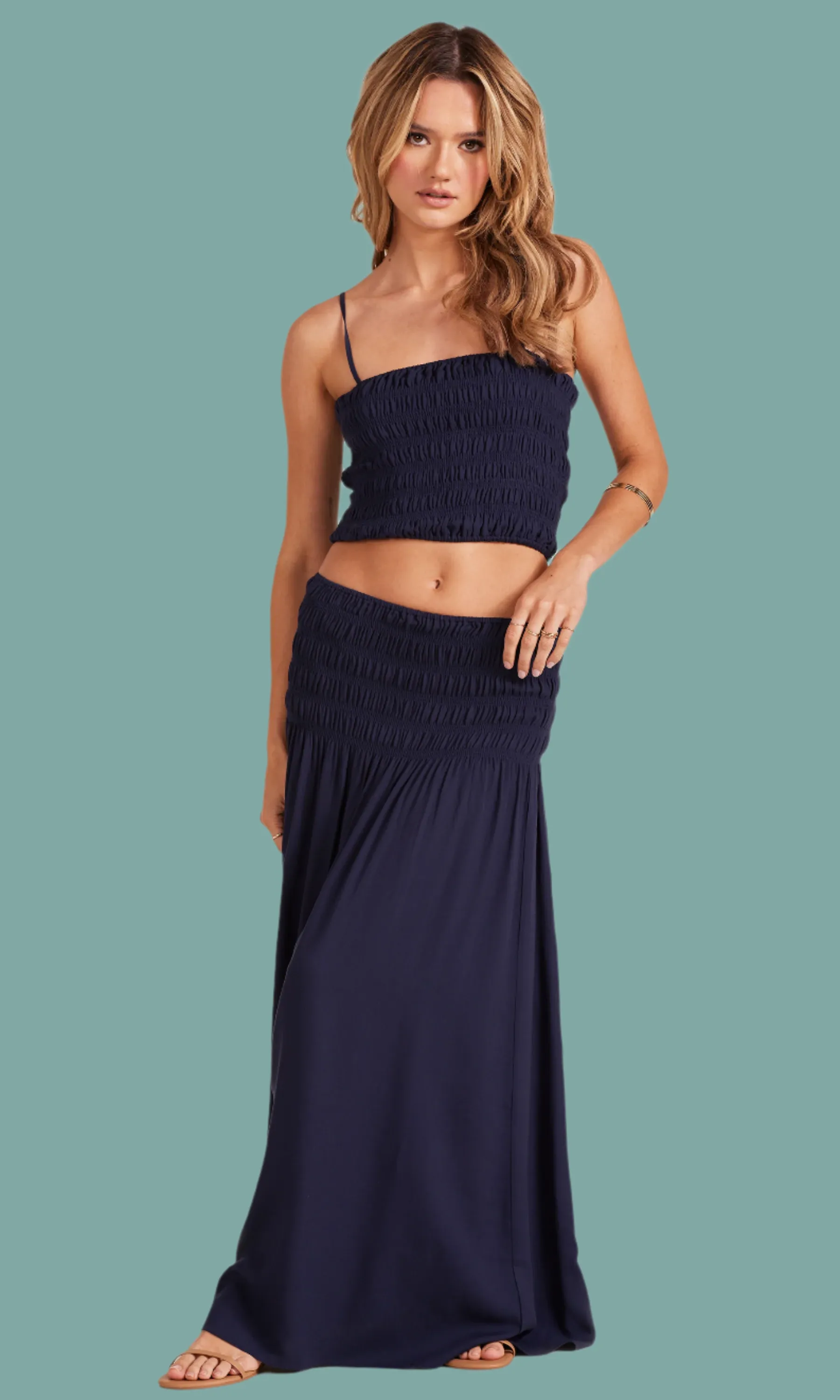 Sporty Chic Smocked Skirt