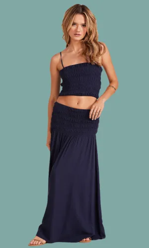 Sporty Chic Smocked Skirt