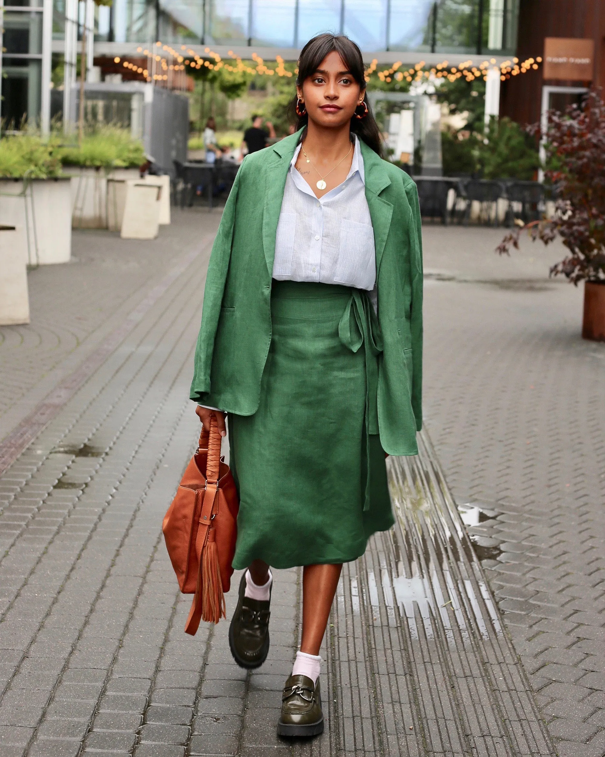 High-waist linen wrap skirt SEVILLE in Various colors