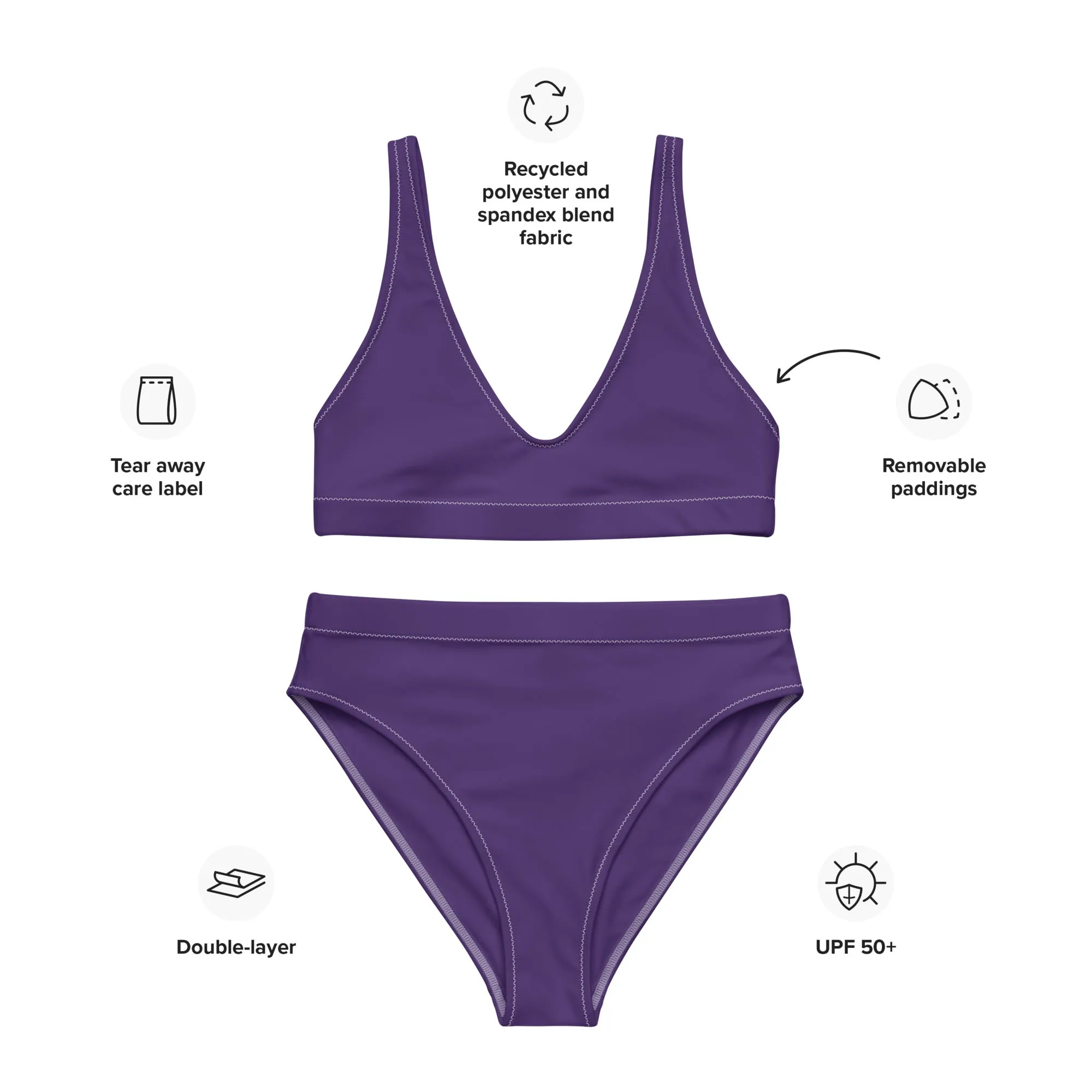 High Waisted Bikini Womens (Glamourange Luxury Bikini High Waisted - 0010 Colours Model)