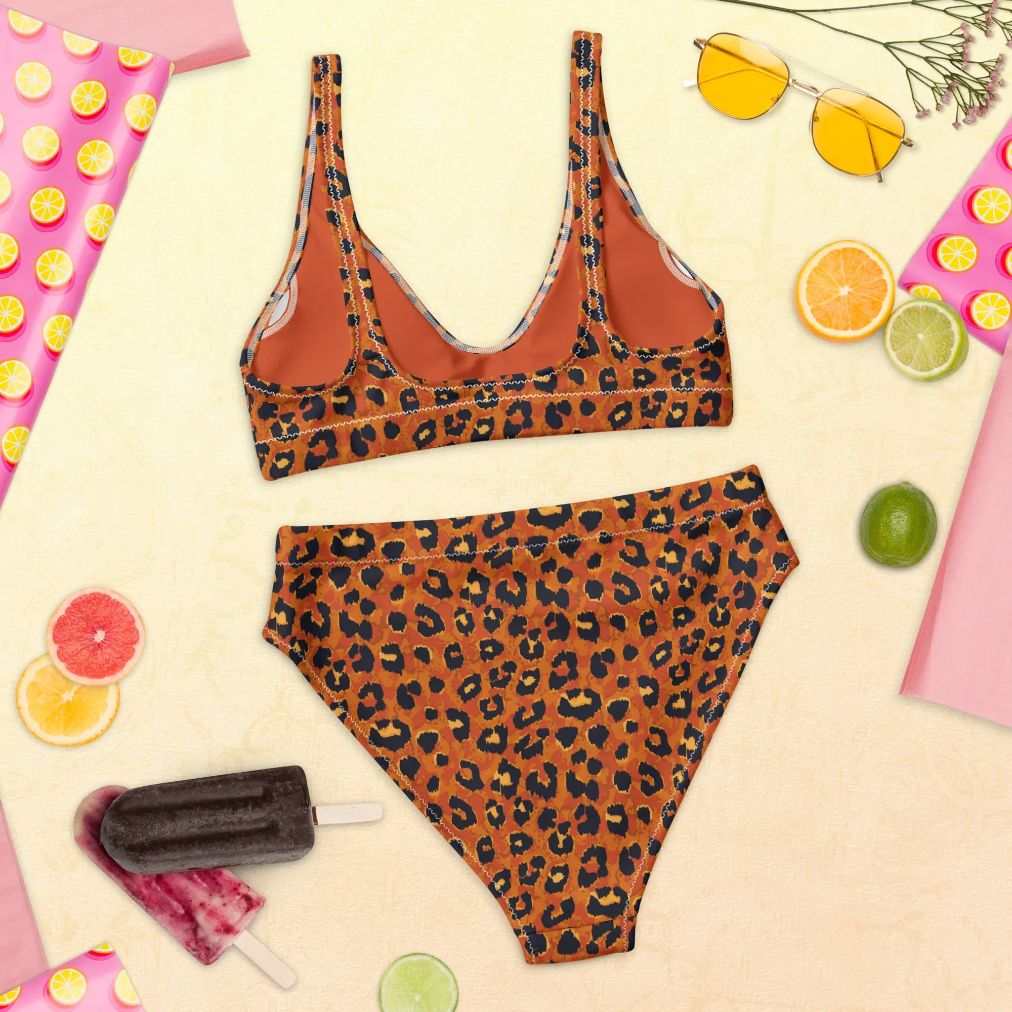 High Waisted Bikini Womens (Glamourange Luxury Bikini High Waisted - 002 Patterns Model)
