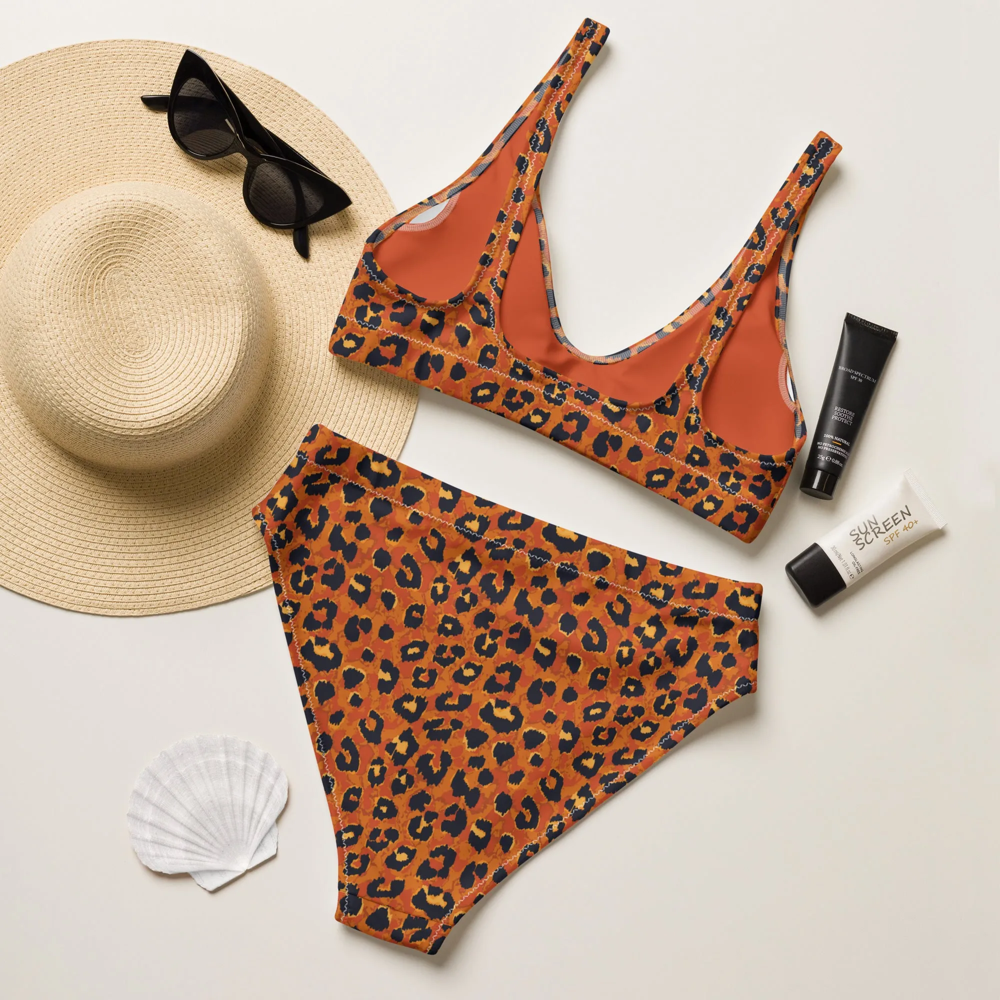 High Waisted Bikini Womens (Glamourange Luxury Bikini High Waisted - 002 Patterns Model)