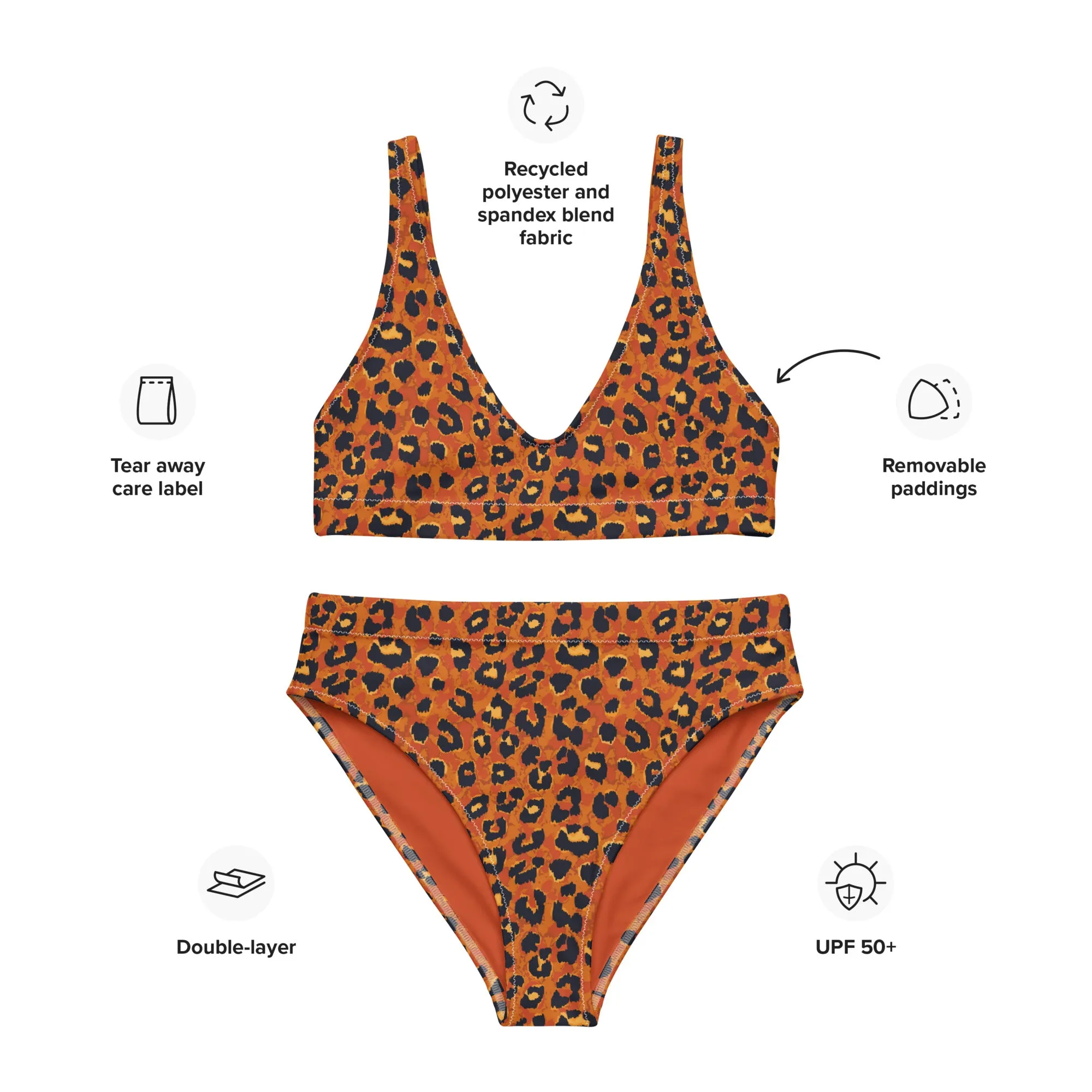 High Waisted Bikini Womens (Glamourange Luxury Bikini High Waisted - 002 Patterns Model)