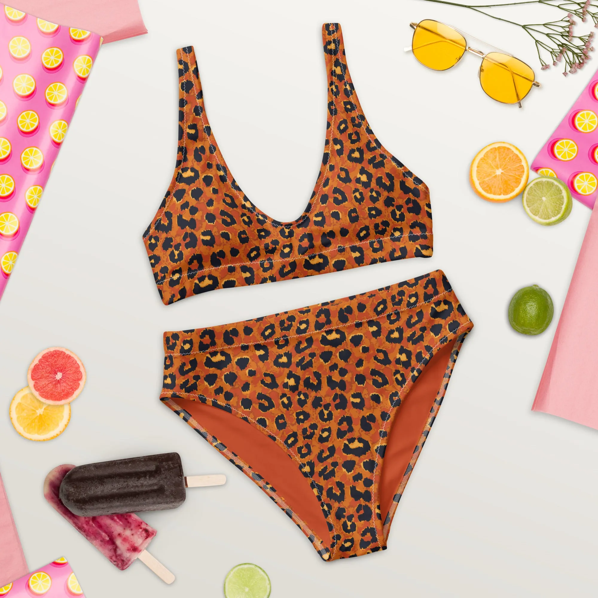 High Waisted Bikini Womens (Glamourange Luxury Bikini High Waisted - 002 Patterns Model)