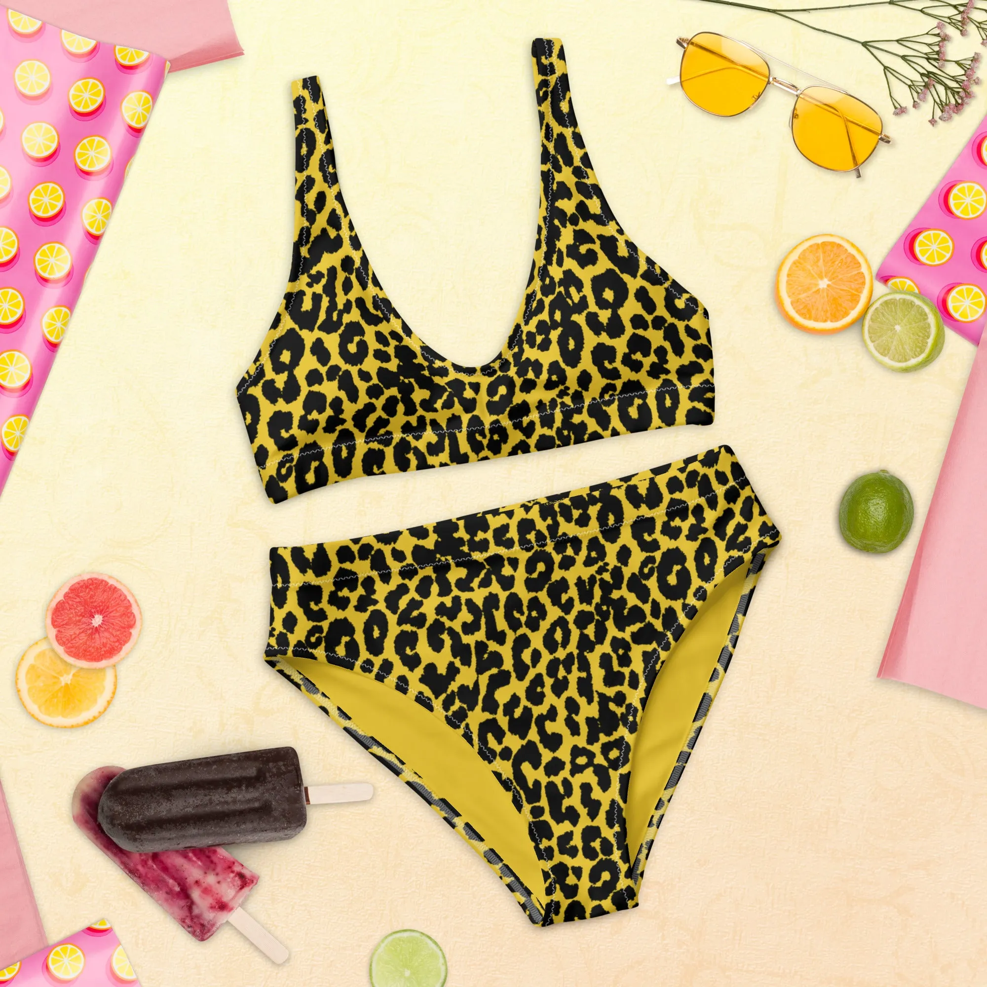 High Waisted Bikini Womens (Glamourange Luxury Bikini High Waisted - 004 Patterns Model)