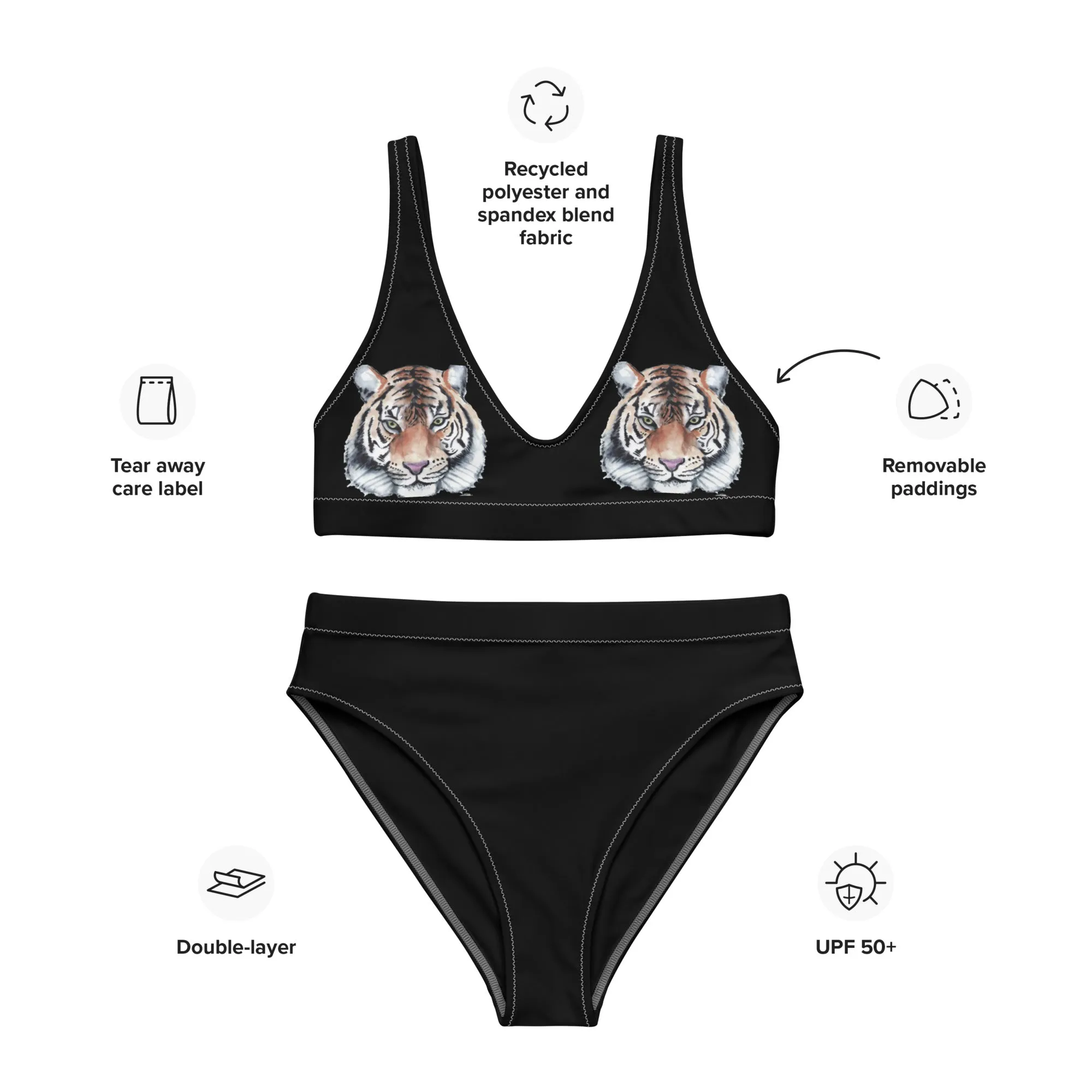 High Waisted Bikini Womens (Glamourange Luxury Bikini High Waisted - 0077 Patterns Model)