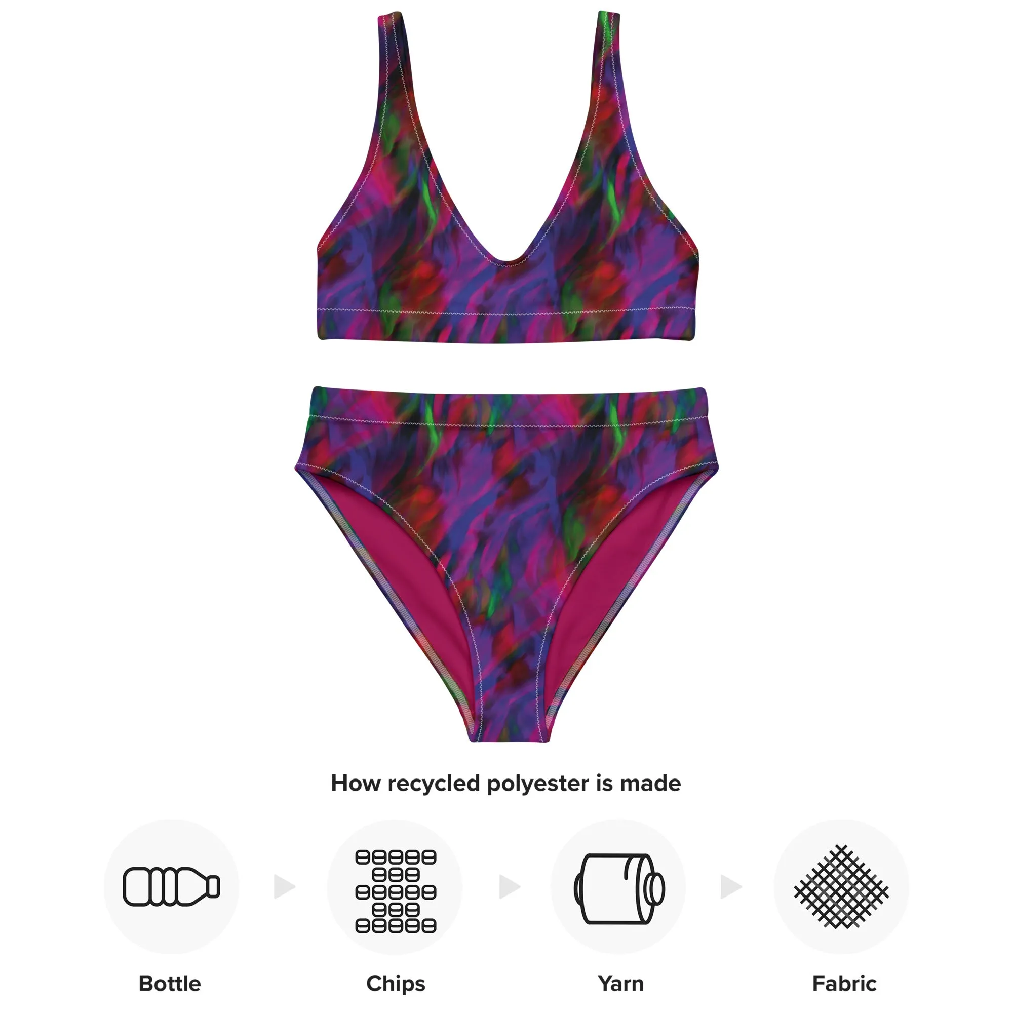 High Waisted Bikini Womens (Glamourange Luxury Bikini High Waisted - 0081 Patterns Model)