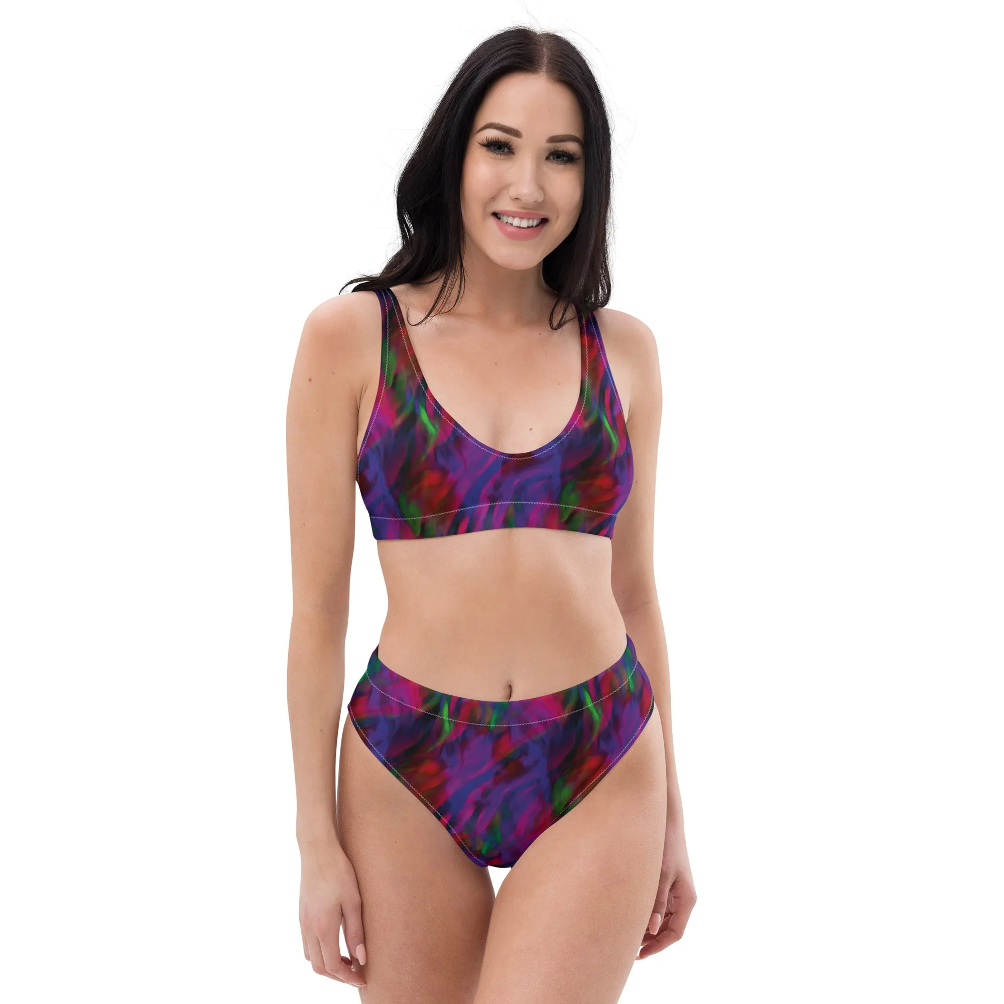 High Waisted Bikini Womens (Glamourange Luxury Bikini High Waisted - 0081 Patterns Model)