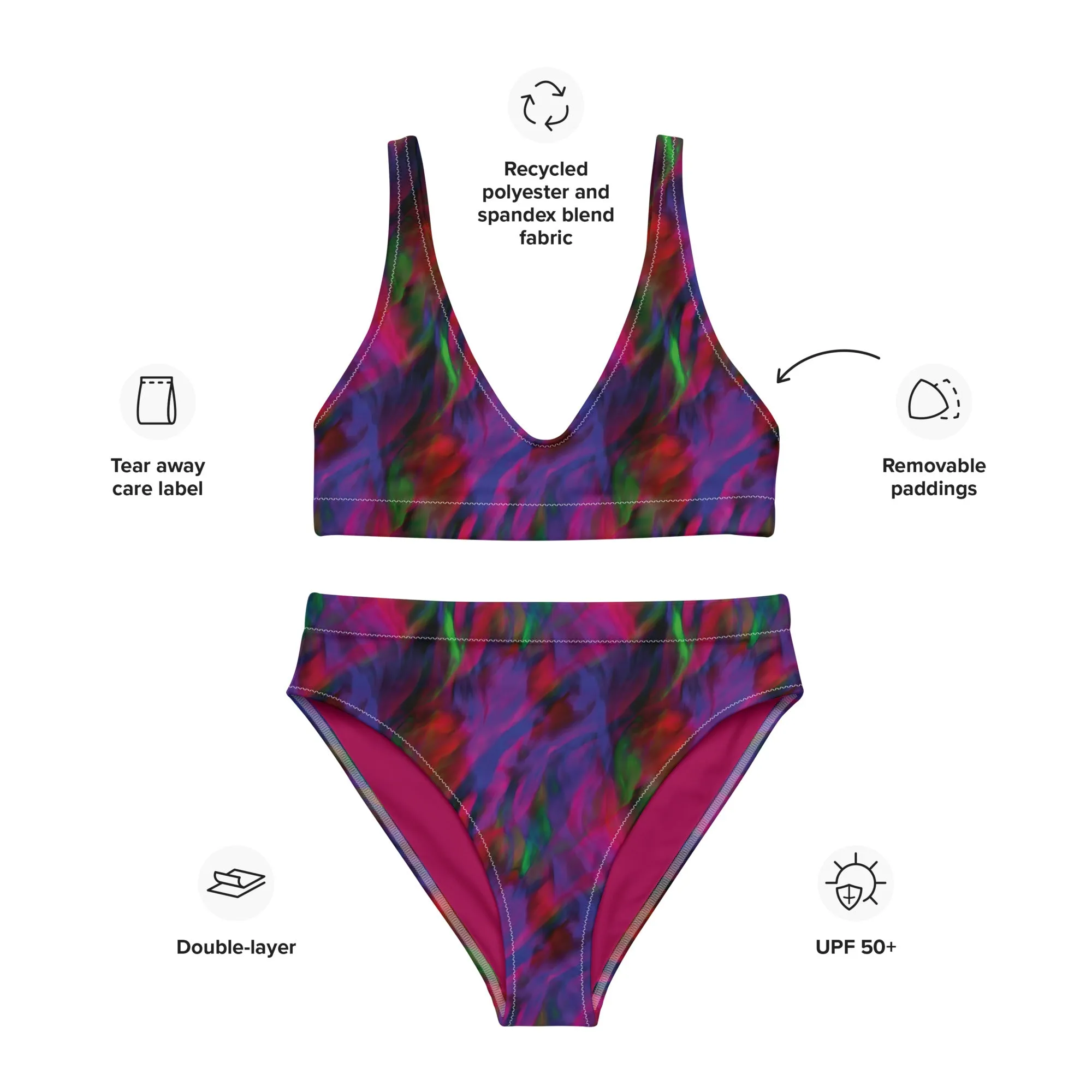 High Waisted Bikini Womens (Glamourange Luxury Bikini High Waisted - 0081 Patterns Model)