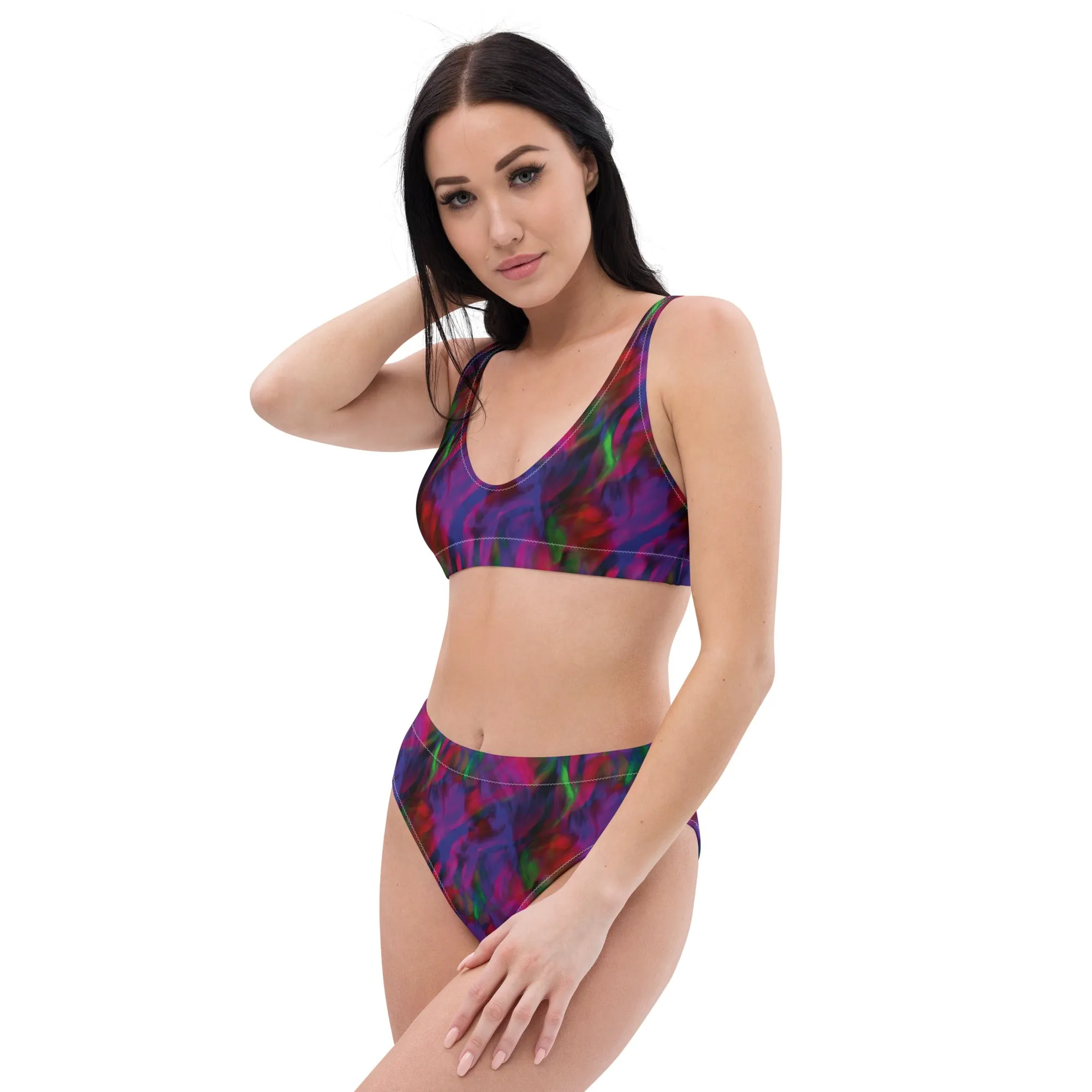 High Waisted Bikini Womens (Glamourange Luxury Bikini High Waisted - 0081 Patterns Model)