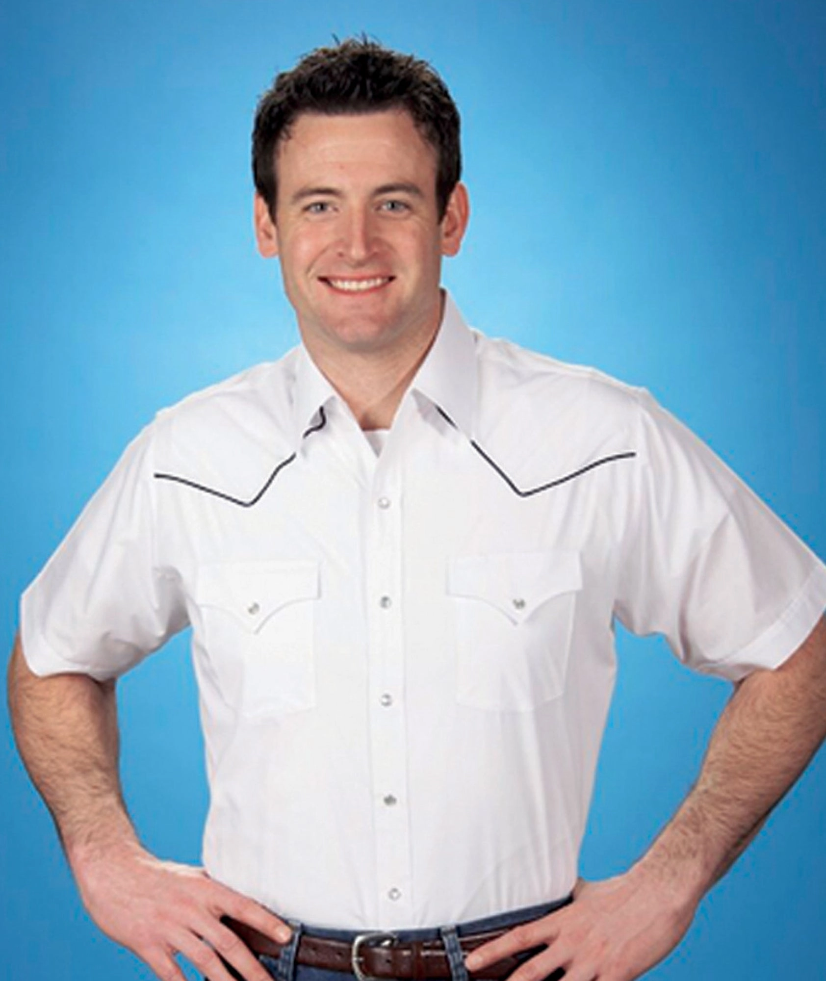 Morning Comfort Button Down Design Ely & Walker Mens Solid White Western Shirt S/S Poly/Cotton