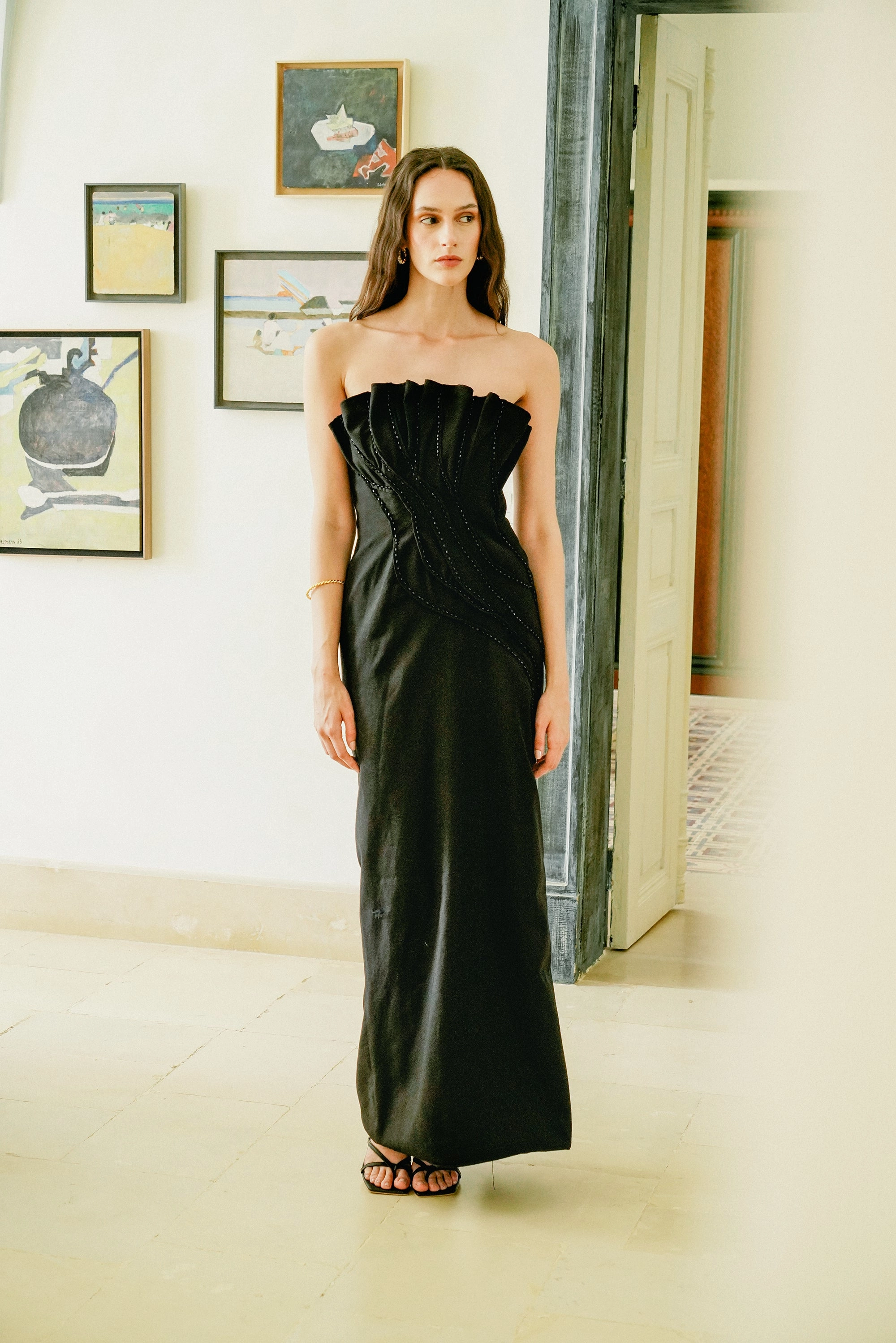 FlatlockSeamTechnique EcoFriendlyMaterial Branchage Dress