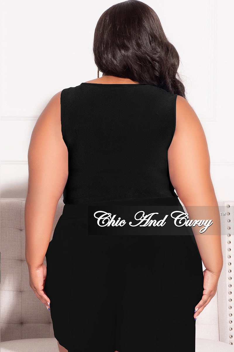 Stylish Cut Recycled Polyester Blend Final Sale Plus Size Sleeveless Crop Top in Black