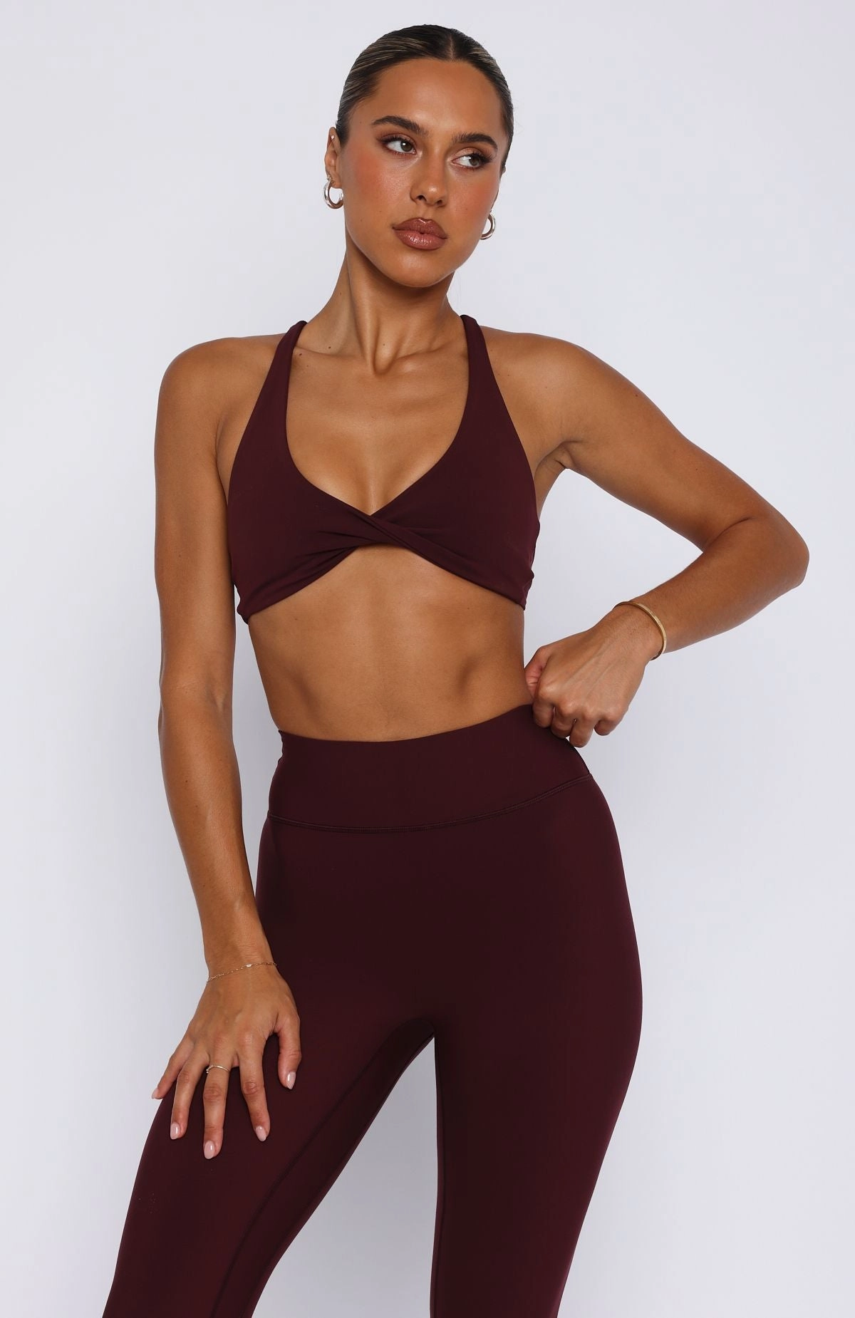 High Definition Sports Bra Merlot Sporty Hoodie
