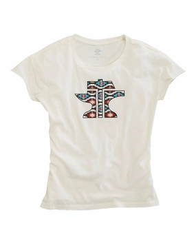 Active Fit Tin Haul Womens Logo Aztec White 100% Cotton S/S T-Shirt