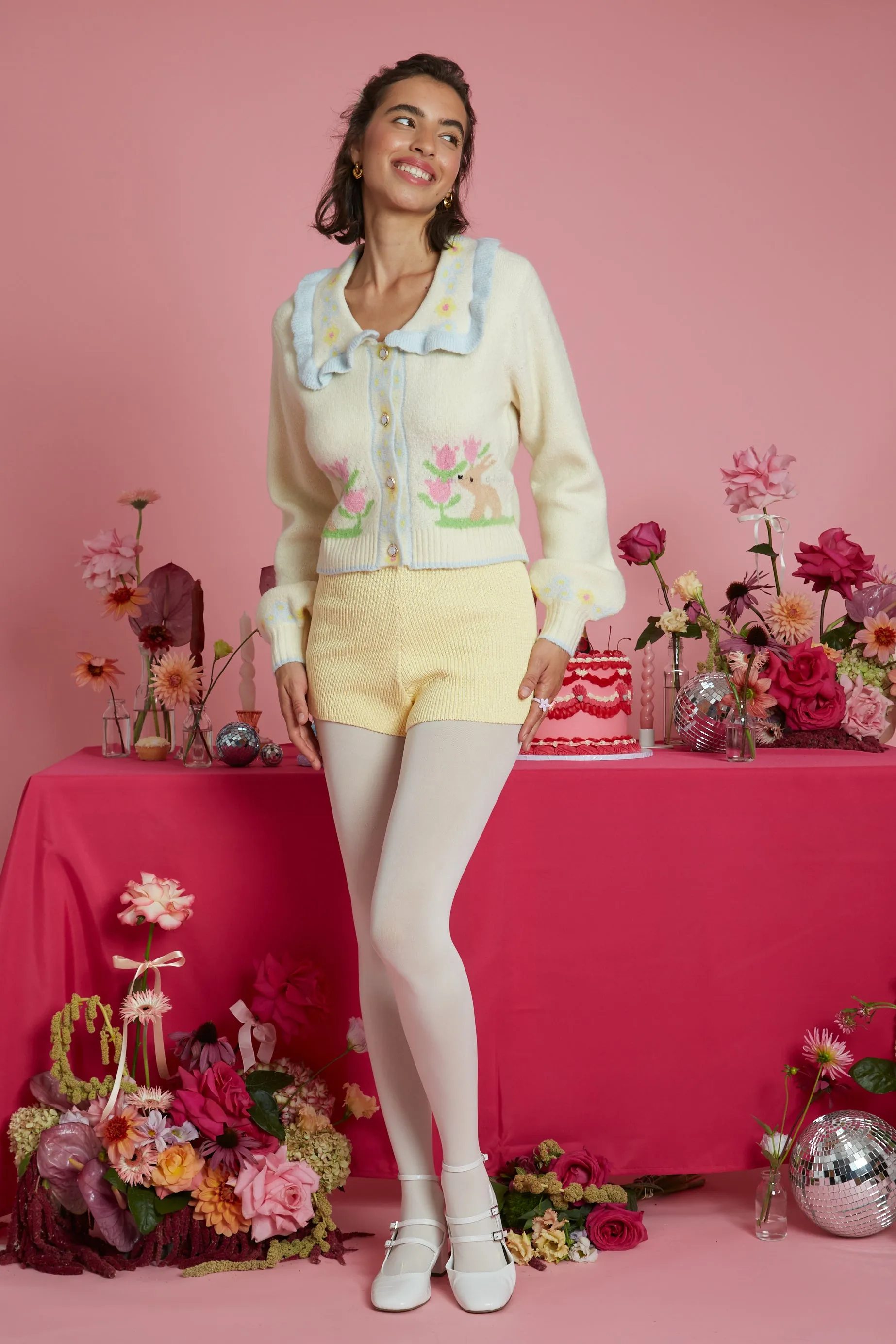 Belle Bunny Collar Detail Cardigan LayeredPanel Adjustable Hem Toggles