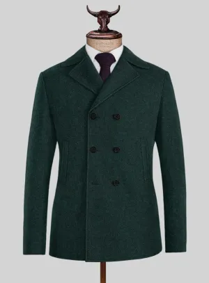 Highlander Melange Green Tweed Pea Coat