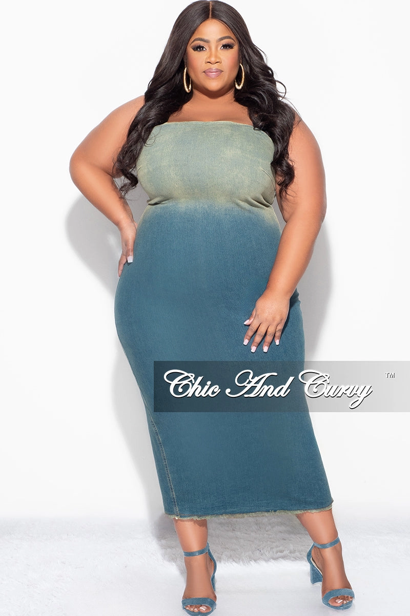 Casual Essentials Final Sale Plus Size Dress in Washed Denim