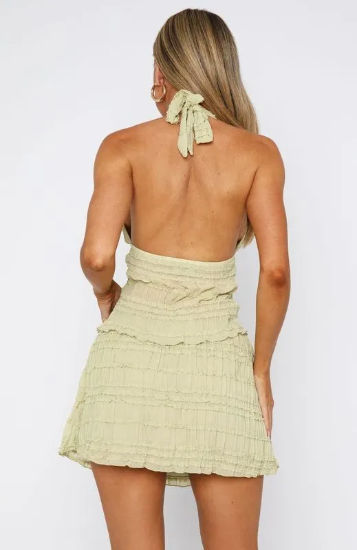 Minimalist Stitching His Favourite Halter Top Matcha