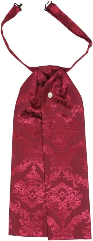 Historical Emporium Men's Satin Jacquard Puff Tie, Victorian Edwardian Western Wedding Halloween Cosplay Necktie