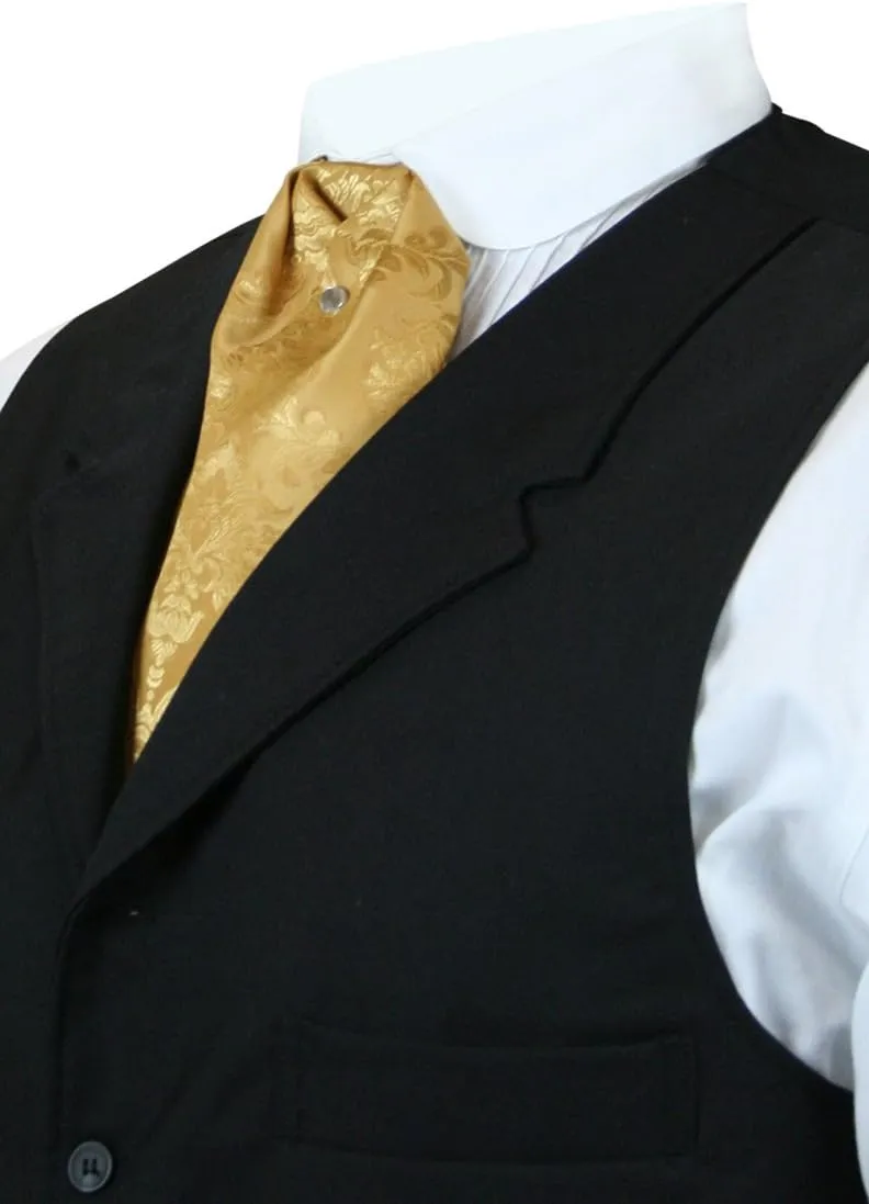 Historical Emporium Men's Satin Jacquard Puff Tie, Victorian Edwardian Western Wedding Halloween Cosplay Necktie