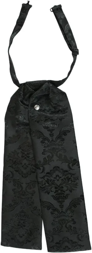 Historical Emporium Men's Satin Jacquard Puff Tie, Victorian Edwardian Western Wedding Halloween Cosplay Necktie