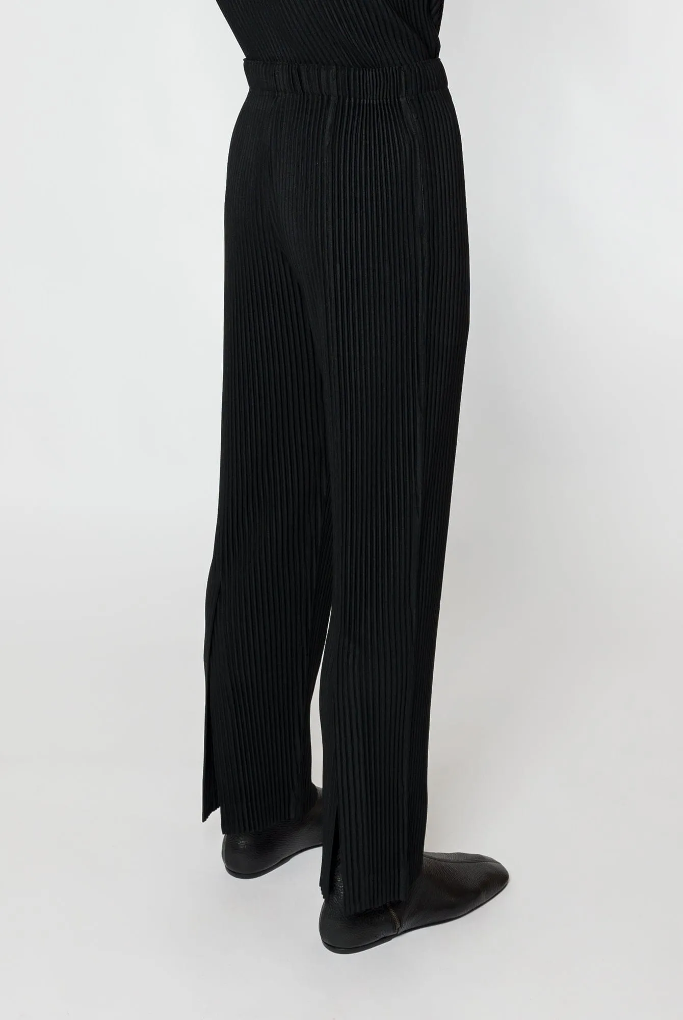 Homme Plissé Issey Miyake Basics Straight Leg Trousers in Black