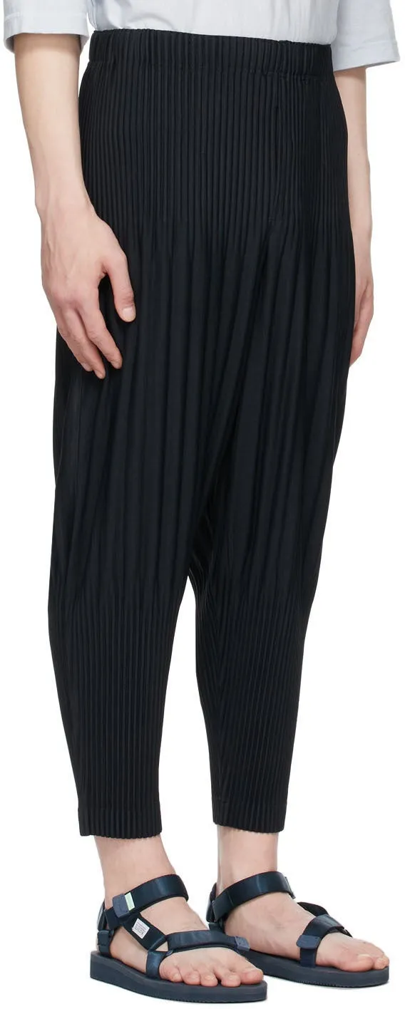 Homme PlissÃ© Issey Miyake Navy Basics Trousers