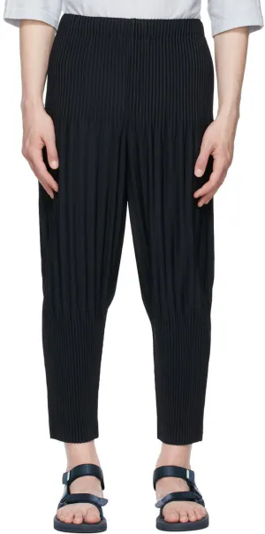 Homme PlissÃ© Issey Miyake Navy Basics Trousers