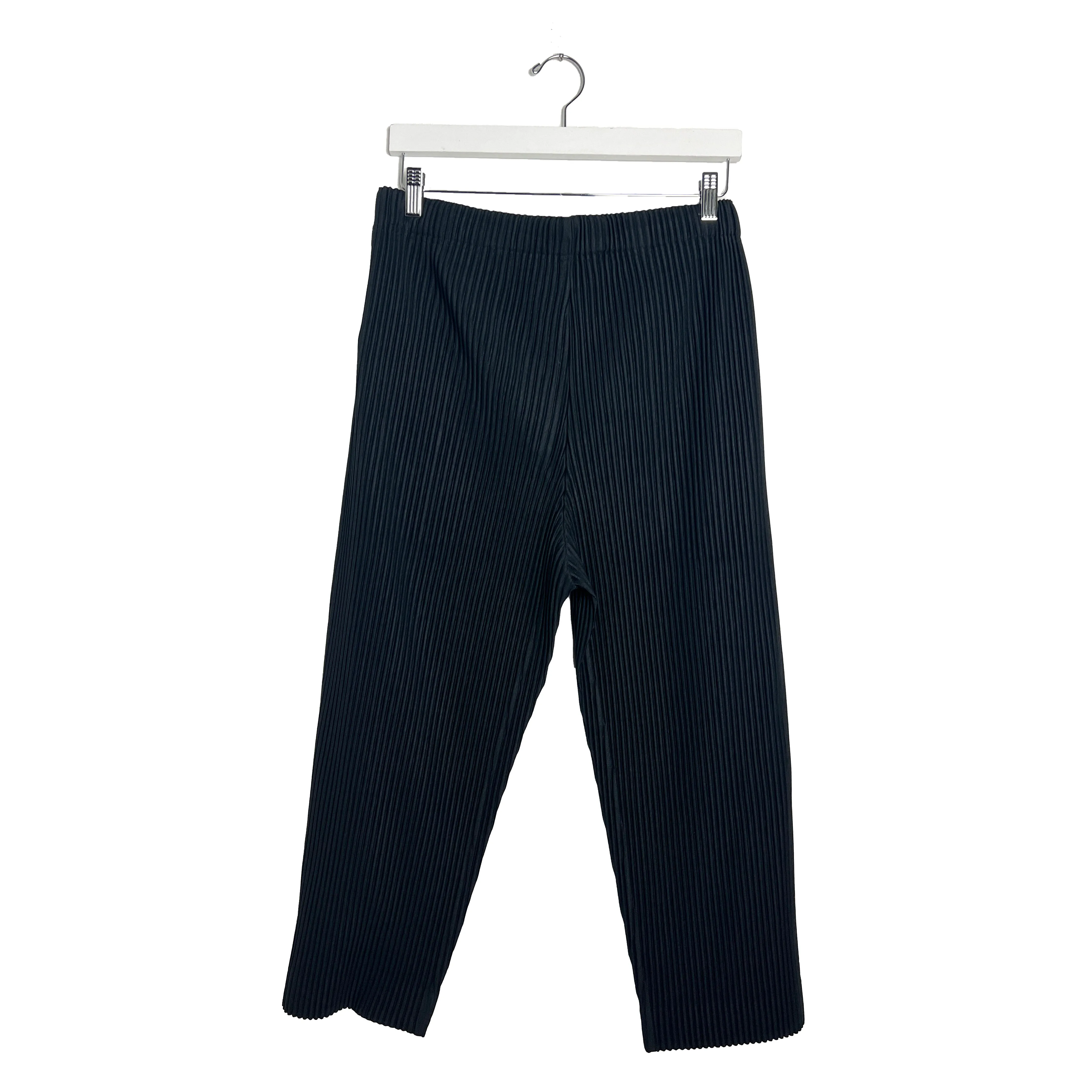 Homme Plisse Cropped Technical-Pleated Jersey Trousers