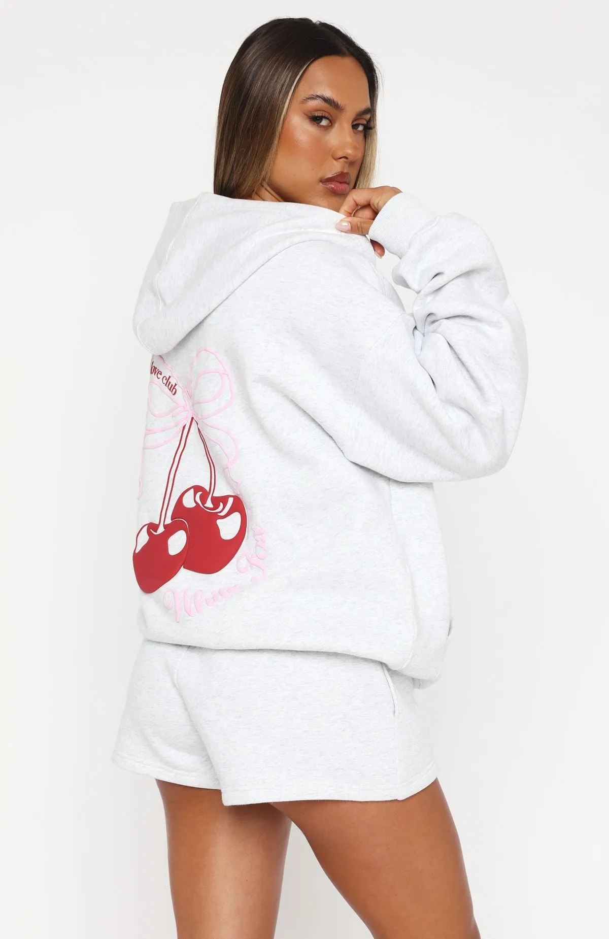 Casual Comfort Fell So Hard Zip Front Hoodie Grey Marle