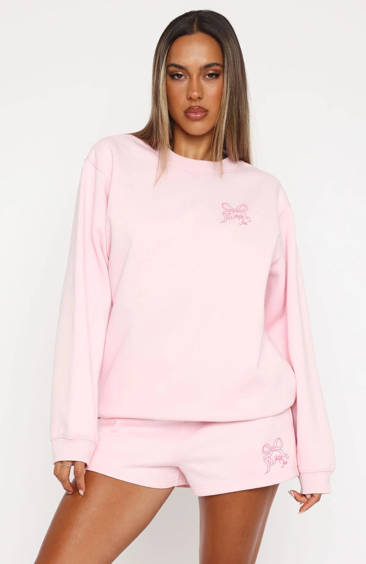 Love You Forever Oversized Sweater Pink Anti Pilling Finish