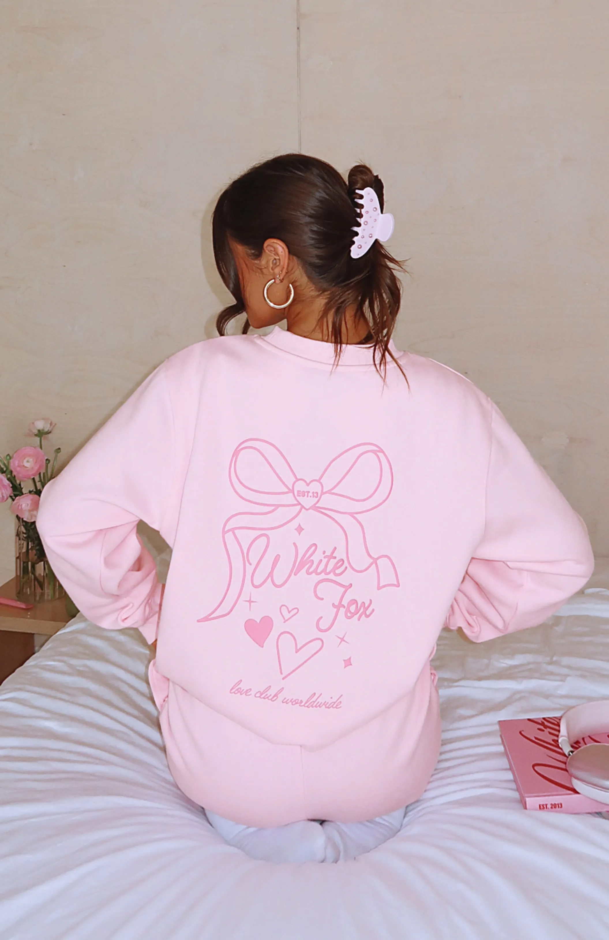 Love You Forever Oversized Sweater Pink MoistureWicking Texture