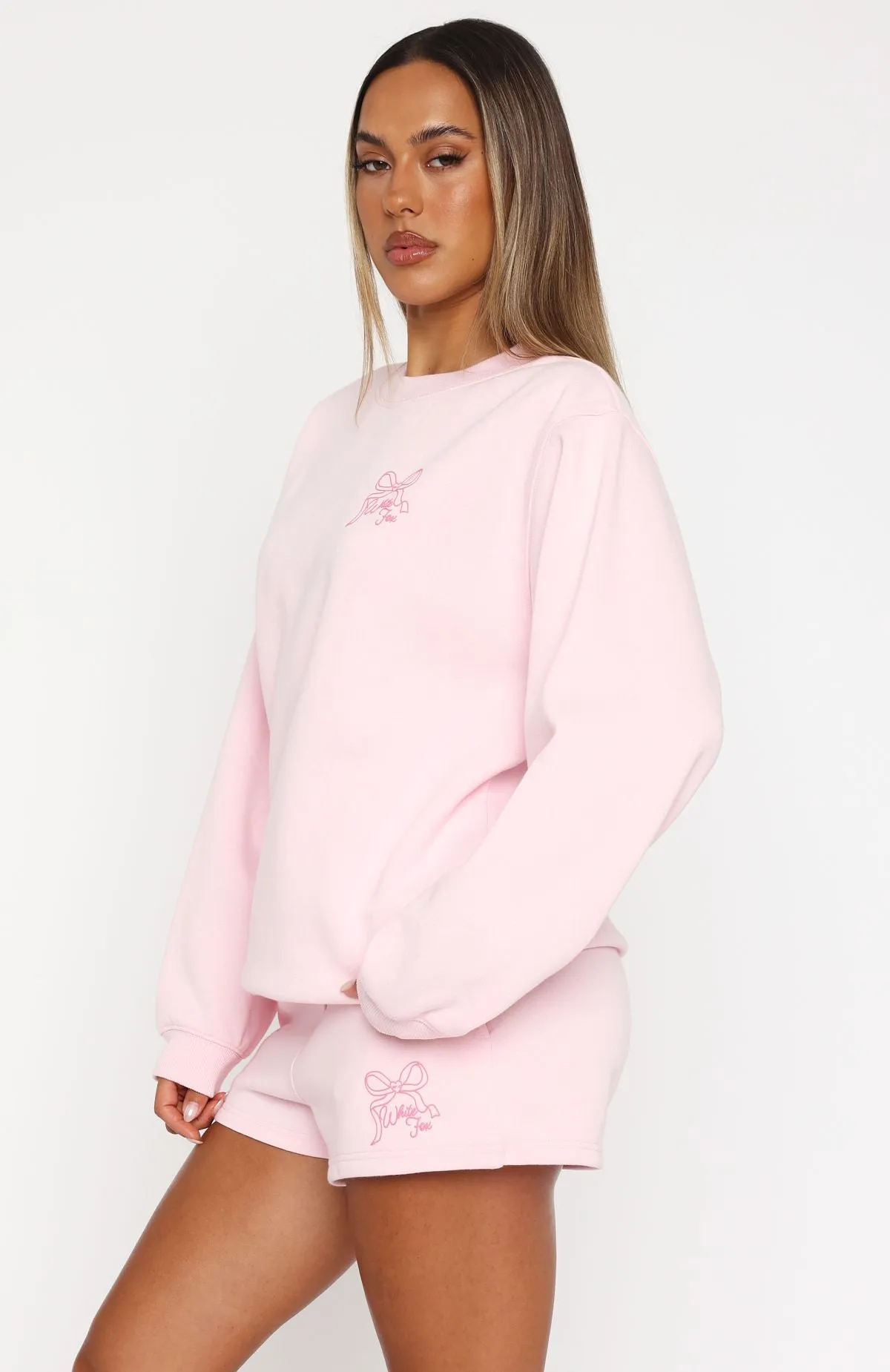 Plush Inner Lining Love You Forever Oversized Sweater Pink