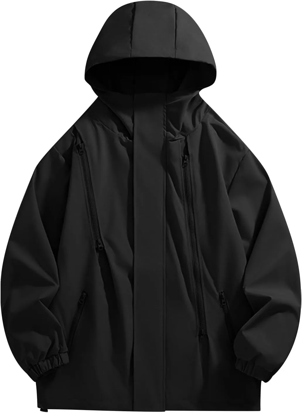 Hooded Waterproof Jacket for Men Oversize Lightweight Water and Wind Resistant Rain Coat Casual Sportswear