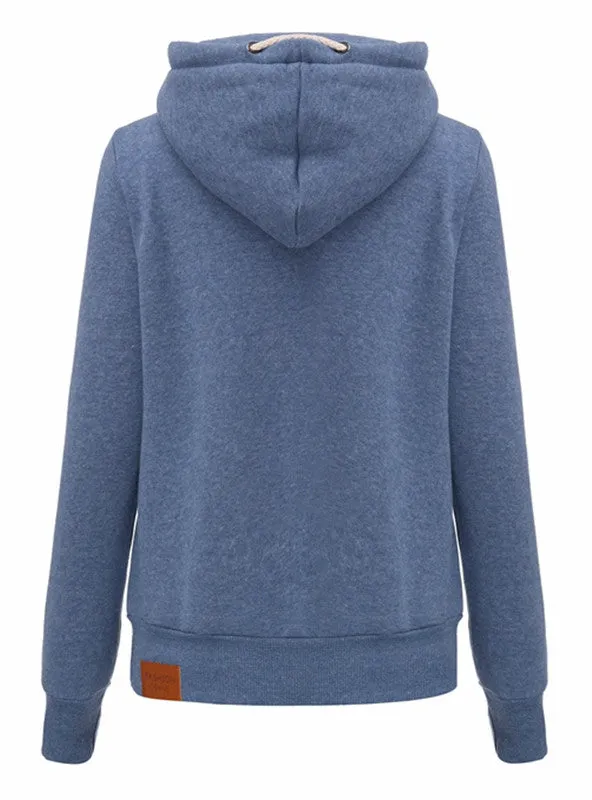 Hoodies Female Warm Hooded Sweatshirt Long Sleeve