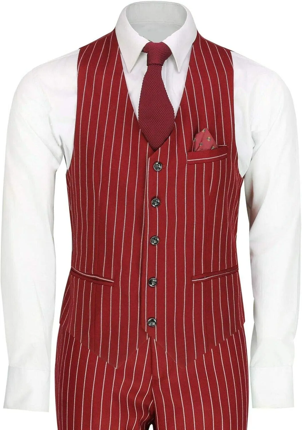 HOTK Men's Suits 3 Piece Double Breasted Peak Lapel Groom Tuxedos Slim Fit Business Foraml Suits