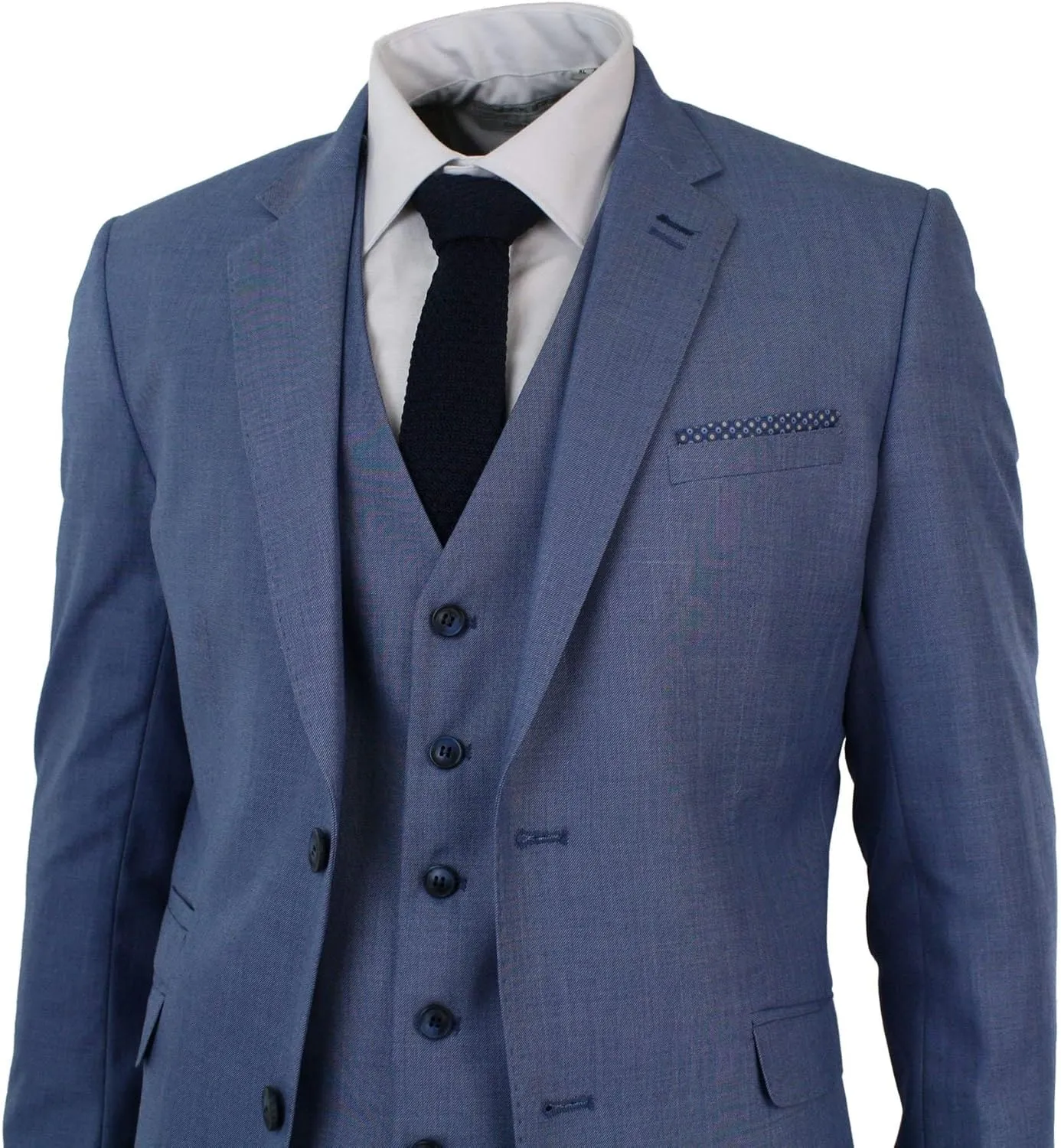 HOTK Men's Suits Slim Fit 3 Piece Groom Tuxedos Notch Lapel Elegant Formal Suits for Business