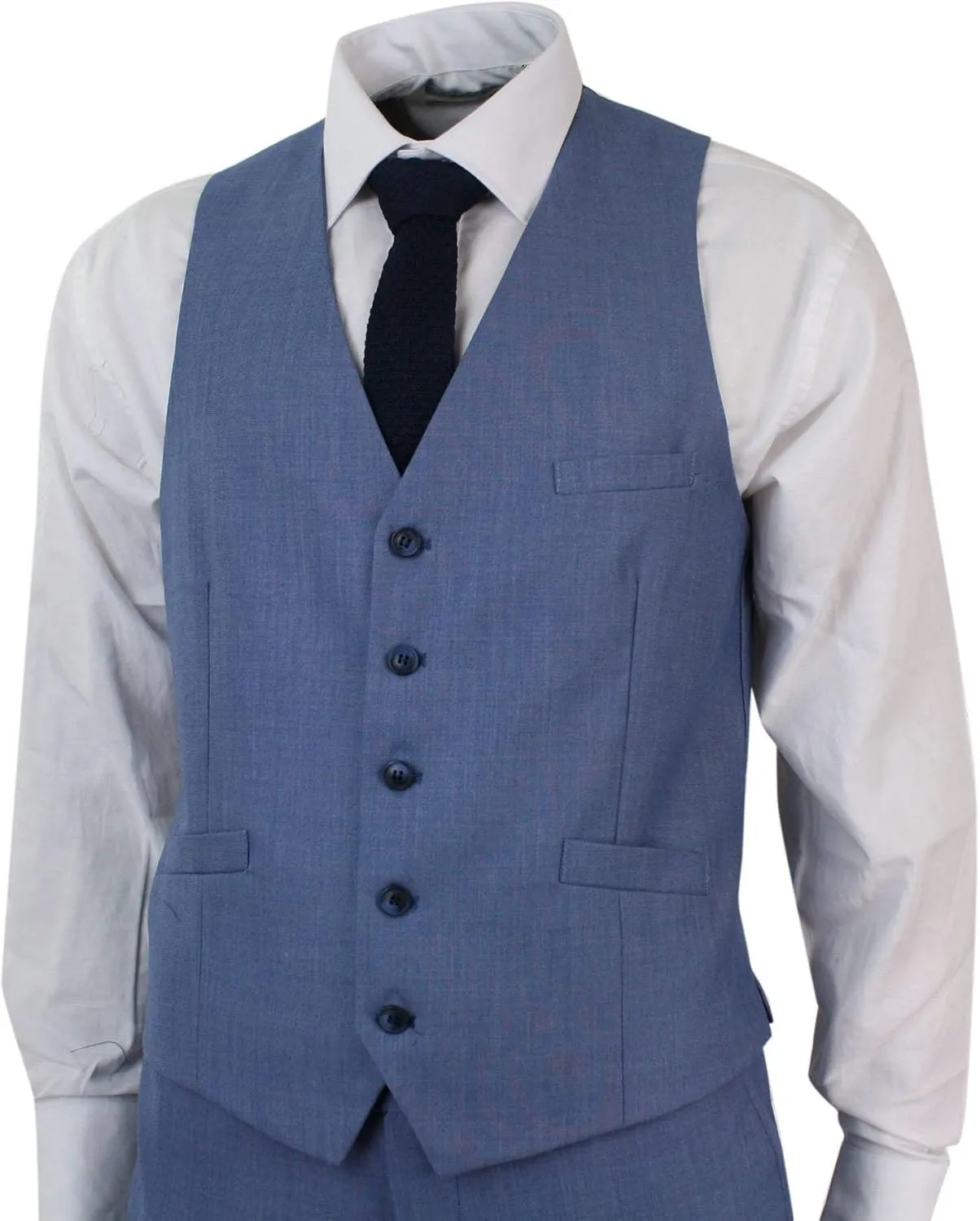 HOTK Men's Suits Slim Fit 3 Piece Groom Tuxedos Notch Lapel Elegant Formal Suits for Business