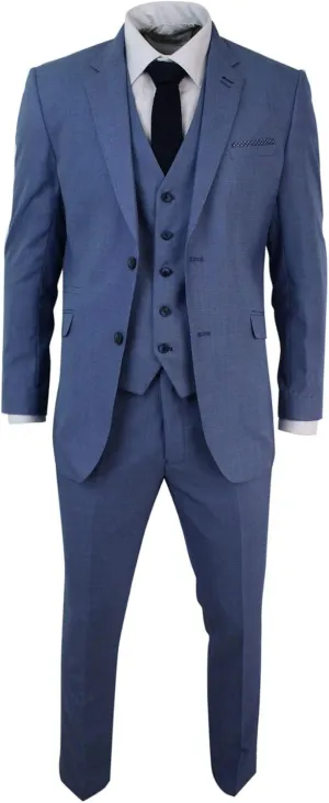 HOTK Men's Suits Slim Fit 3 Piece Groom Tuxedos Notch Lapel Elegant Formal Suits for Business